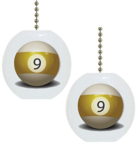 Billiards Nine 9 Pool Ball CERAMIC Fan Pull