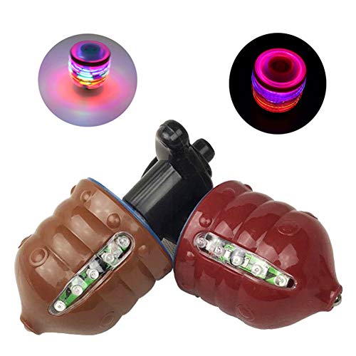 MeetUs Pack of 2 Magic Spinning Top Gyro with Colorful Flashing LED Lights and Music for Kids Toddler Boys Girls,Best Christmas Birthday Gifts - Thumbnail 7