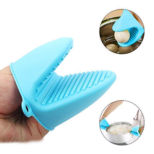 Scettar Mini Oven Mitt, Silicone Pot Holder Cooking Finger Protector Pinch Grips Heat Resistant for Kitchen Cooking & Baking (B) - Thumbnail 2