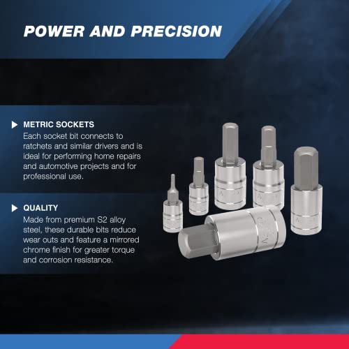 NEIKO 10074A Metric Hex Bit Socket Set 13Piece Set S2 And CrV