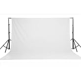 Solid Photography Backdrop Background Chromakey Muslin Portrait Background Screen for Photo Video Studio&hellip; (White, 10x7ft)