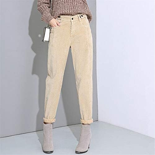 Autumn Winter High Waist Corduroy Harem Pants Women Plus Size Loose Black Pants Women Long Plus Velvet Trousers Sweatpants