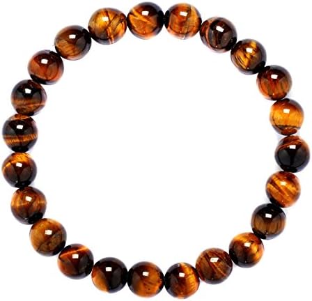 AHamton 8MM Tiger's Eye Bracelet Men Women Energy Mala Buddhist Prayer Buddha Beads Buddhist Rosary Mala Necklace