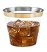100 Gold Rimmed Clear Hard Plastic Cups | 9 oz. Fancy Disposable Tumblers (100-Pack) by Bloomingoods