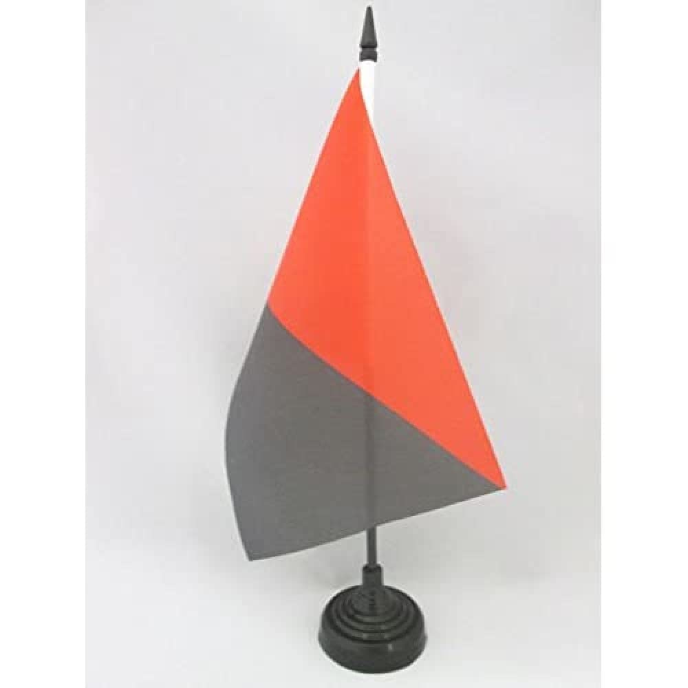 AZ FLAG Anarcho Syndicalism Movement Table Flag 5'' x 8'' - anarcho-syndicalist Office Decoration 100% Polyester 21 x 14 cm - Mini Desk Flag with Pole and Black Plastic Base
