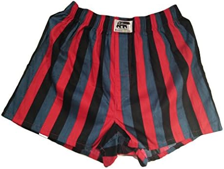 Oh My Bear Men's Boxer Shorts Stripped Red Gray Black (X-Large)