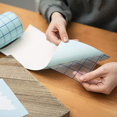 Angel Crafts Transfer Paper Tape: Craft Transfer Tape for Vinyl Application with Blue Grid Lines - Self Adhesive Transfer Paper Roll Compatible with Cricut, Silhouette Cameo - 6 Inch by 50 Feet, Clear