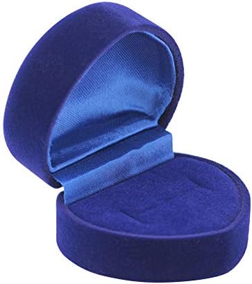 Cute Shell Velvet Gift Box Ring Pendant Jewelry Earrings Storage Display Case (Dark Blue)