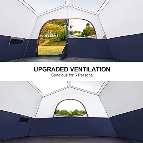 HIKERGARDEN 2021 Upgraded Camping Tent 6 Person Tent for Camping