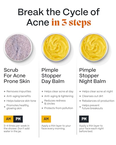 Norse Organics | The Complete System For Pimples | 3 Step System with Day Glow Balm, Acne Night Balm, Face Scrub | Natural Face Care with Arctic Herbs & Beeswax for Teens & Adults (3 pc kit)