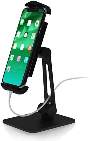 Phone Stand Tablet Stand Cell Phone Holder Adjustable Folding 360 Swivel Compatible with iPhone iPad Mini Air Pro Samsung Microsoft Surface, Portable Mount for Office Desk Kitchen Table, Soundance