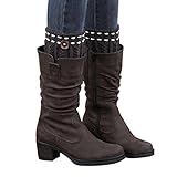 WILLTOO 2015 Women Leg Warmer Knit Boot Socks Topper Cuff (Dark Grey)