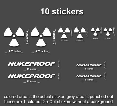10x Nukeproof Road, Mountain, Downhill Bike Sticker/Decal Laptop, Helmet, Bicycle, car (Silver)