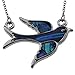 Best Handcrafted Blue Green Abalone Paua Bird Pendant Silver Mood Necklace Jewelry Gift for Women Girls