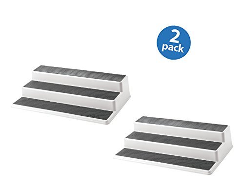 Copco 2555-0188 Non-Skid 3-Tier Cabinet Organizer, 15-Inch (Plastic, Set of 2)