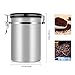 Coffee Container, Food Storage Coffee Bean Stainless Steel Container for Home Kitchen (Silver 22 OZ)