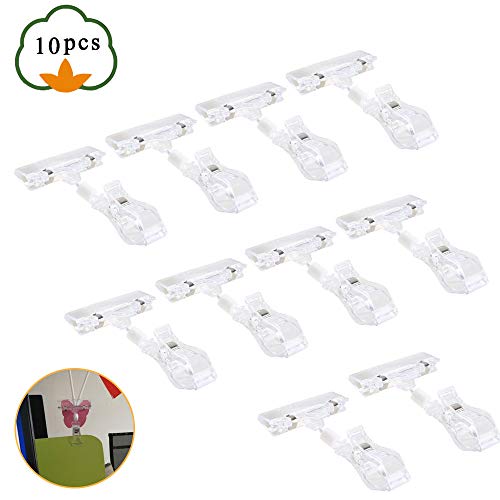 ETSAMOR10pcs Sign Clips Clear Rotatable Pop Clip-on Merchandise Price Sign Display Clip Tag Holders