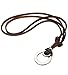 FIBO STEEL 4 Pcs Alloy Vintage Pendant Necklace for Men Women Leather Chain Adjustable,Brown