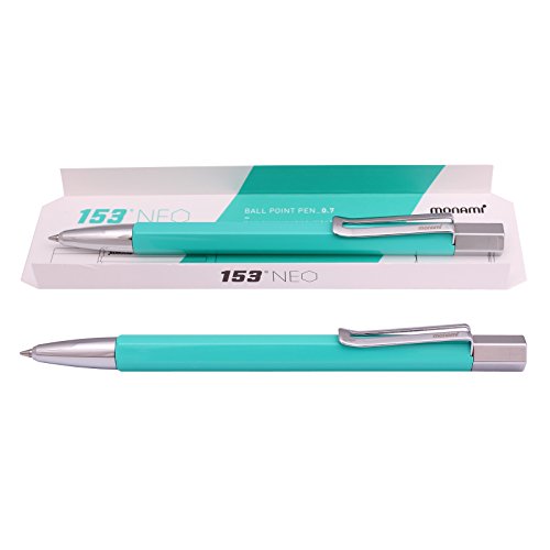Monami 153 NEO, Ball Point Pen 0.7 mm Metal Body (Black Ink) (Aquafresh)