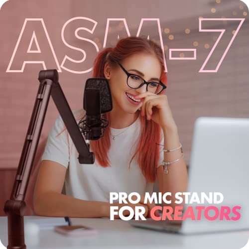 Movo ASM7 Desktop Mic Boom Arm Stand Desk Mic Stand with Desktop