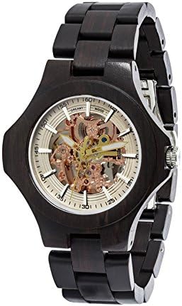 Elegant Unisex Automatic Mechanical Wooden Wrist Watch - 100% Natural Blackwood - Best Wooden Watches - Dreamy Wood Watch