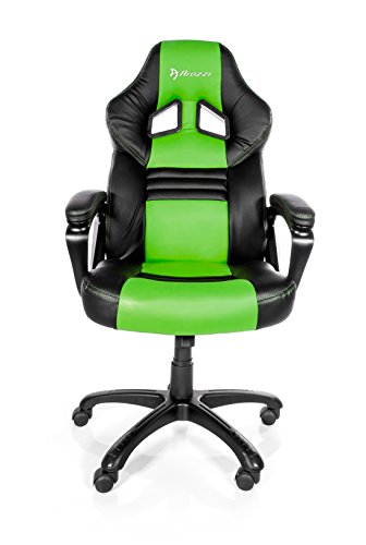 Arozzi Monza Series Gaming Racing Style Swivel Chair, Green/Black