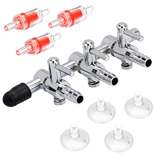 Pawfly 3Way Aquarium Air Flow Control Lever Valve Distributor Splitter