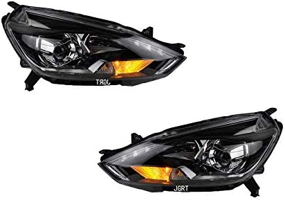 Amazon Com 2pcs Headlight Assemblies For Nissan Sentra 16 18 Bi Xenon Lens Projector Double Beam Xenon Hid Kit With Led Daytime Running Lights Automotive