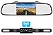 Emmako Backup Camera Wireless and 4.3 Mirror Monitor Kit For Car/RV/SUV/Van IP68 Waterproof Night Vision 9V-24V Parking Camera System Reversing Use With Guide Lines