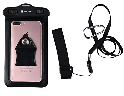 Tarkan IPx8 100% Waterproof Universal Pouch Cover for All Mobile Phones (6.5 inch) (Black)