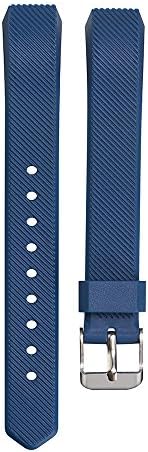 FengleMa Twill Style Replacement Wristband With Secure Clasps for Fitbit Alta Band(No Tracker) (Dark Blue)