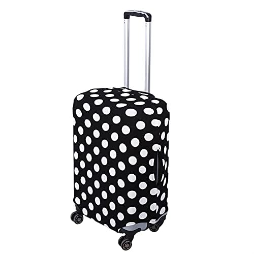 luggage cover, 3 Sizes 3 Patterns Elastic Dust-proof Travel Suitcase Protective Cover Luggage Protector Bag for Travel Trip(S-Black White Dots )