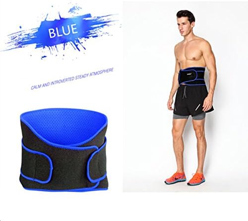 Ultra Flex Waist Trimmer Compression Sports Waist Belt Trainer for Faster Weight Loss with Fully Adjustable Impact Velcro Blue