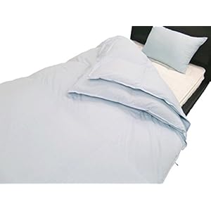 ホワイトダックダウン70%使用 オールシーズン対応2枚合わせ羽毛布団 シングル ブルー 629061BO