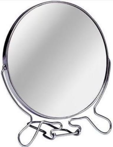 4 Inch Cosmetic Make Up Shaving Magnifying Round On Stand 2 Sided Mirrors (10 centremetres))