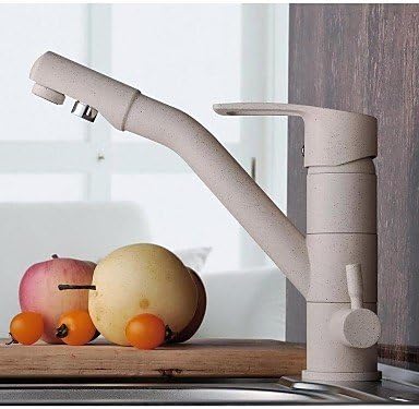 YHFXD Kitchen Tap Retro White Painting Finish 3 Way with Pure Water Flow Filter Single Hole Kitchen Faucet