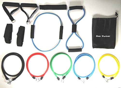 Pilates accessories	14 P RESISTANCE HEAVY DUTY YOGA 8 &amp; O Figures FITNESS BANDS ABS HOME GYM WORKOUT