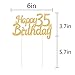 PALASASA Gold Glitter Happy Birthday 35th Cake Topper Decoration