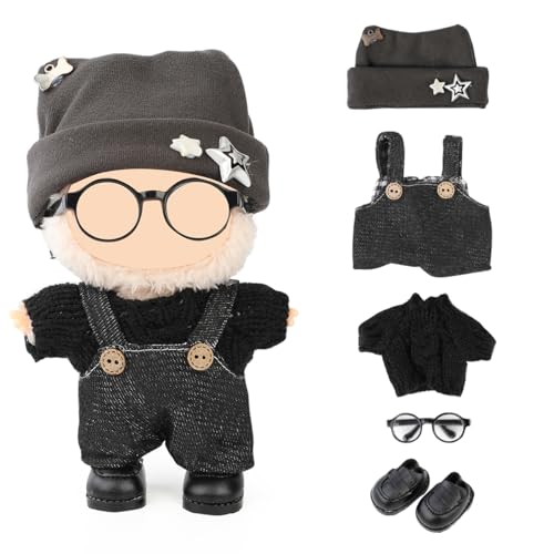 Sweater/Trendy Overalls/Hat/Glasses/Leather Boots Set 5