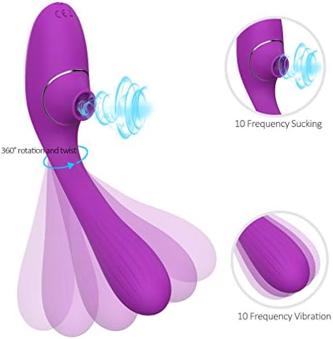 10 Speed Clitorial Sucking Toy for Women,2-in-1 Multi Suction Moeds Tongue Vibrate Toy Oral Tongue Simulator, Waterproof Wand, Tshirt