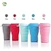 Ecoart Silicone Collapsible Travel Cup for Outdoor Camping and Hiking Big Capacity With Lid (1 Pack) (Gray)