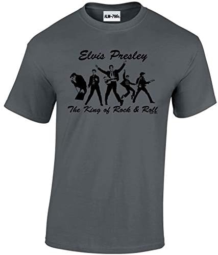 Mens Elvis Presley King Rock n Roll Music T Shirt Dad Boyfriend Gift Printed Tee