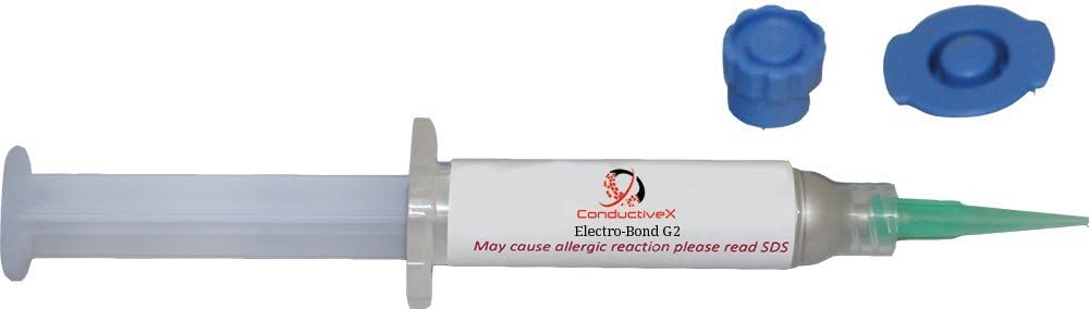 Silver Mixed Epoxy, Electrically Conductive Adhesive, EMI RFI Sheilding System, 1 Part Heat Cure, Electro-Bond G2, 10gm Syringe(s)