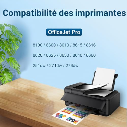 8 Pack 950XL 951XL Multipack Ink Cartridges for HP 950 XL 951 XL Compatible with Officejet Pro 8620 8600 8610 8100 8615 8616 8625 8630 8640 8660 251dw 276dw 271 DW (2 Black/2 Cyan/2 Magenta/2 Yellow)
