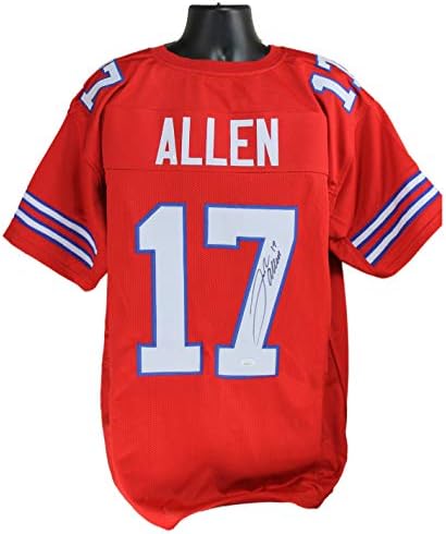 Josh Allen Autographed Buffalo Bills Red Custom Jersey w/JSA COA