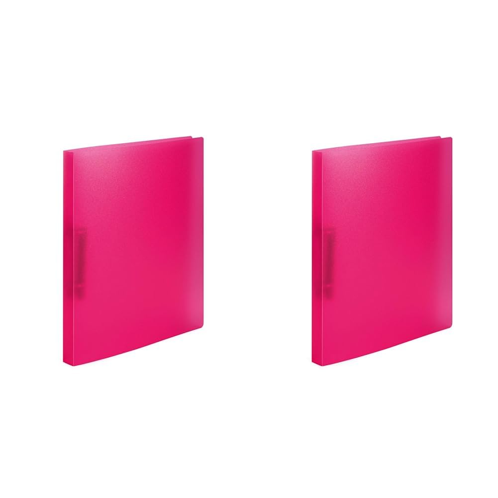 HERMA Ring Binder Translucent in Pink, A4, 25 mm Spine, Slim 2-Ring Binder Made of Plastic (Pack of 2)