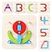 LiKee Wooden Pattern Block Alphabet & Number Puzzle Sorting and Stacking Games Montessori Educational Toy Jigsaw Puzzle for Toddlers Kids Boys Girls Age 3+ Years Old and Preschool Classroom