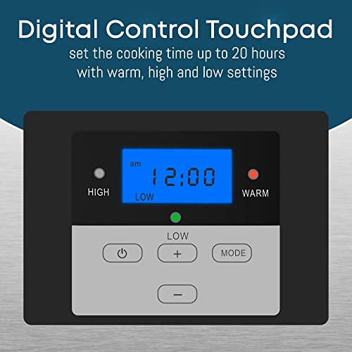 Elite Gourmet MST900D Digital Programmable Slow Cooker, Oval