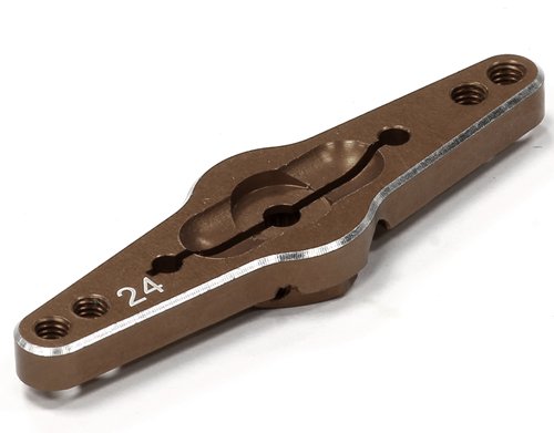 Integy RC Model Hop-ups C24489GUN Billet Machined Double Sided Servo Horn 24T for Hitec Servo (r=20, 24mm Holes)