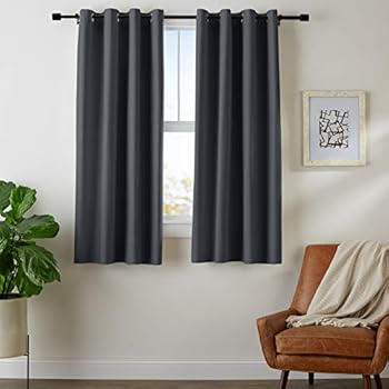 AmazonBasics Room Darkening Blackout Window Curtains with Grommets- 42